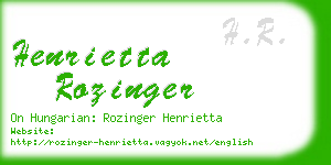 henrietta rozinger business card